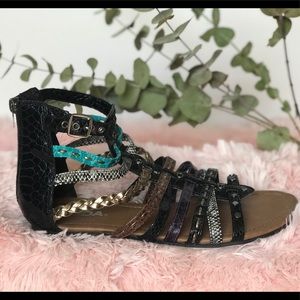 •Soda• Multicolor Gladiator Sandals